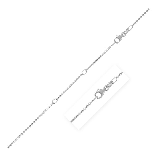 Double Extendable Diamond Cut Cable Chain in White Gold (1.30 mm) - The Best Accessory