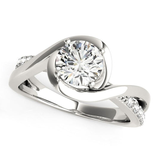 14k White Gold Split Band Round Bypass Diamond Engagement Ring (1 1/8 cttw) - The Best Accessory