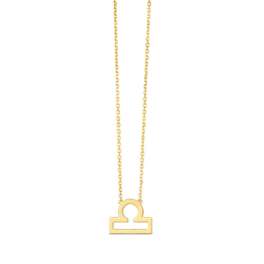 14K Yellow Gold Libra Necklace - The Best Accessory