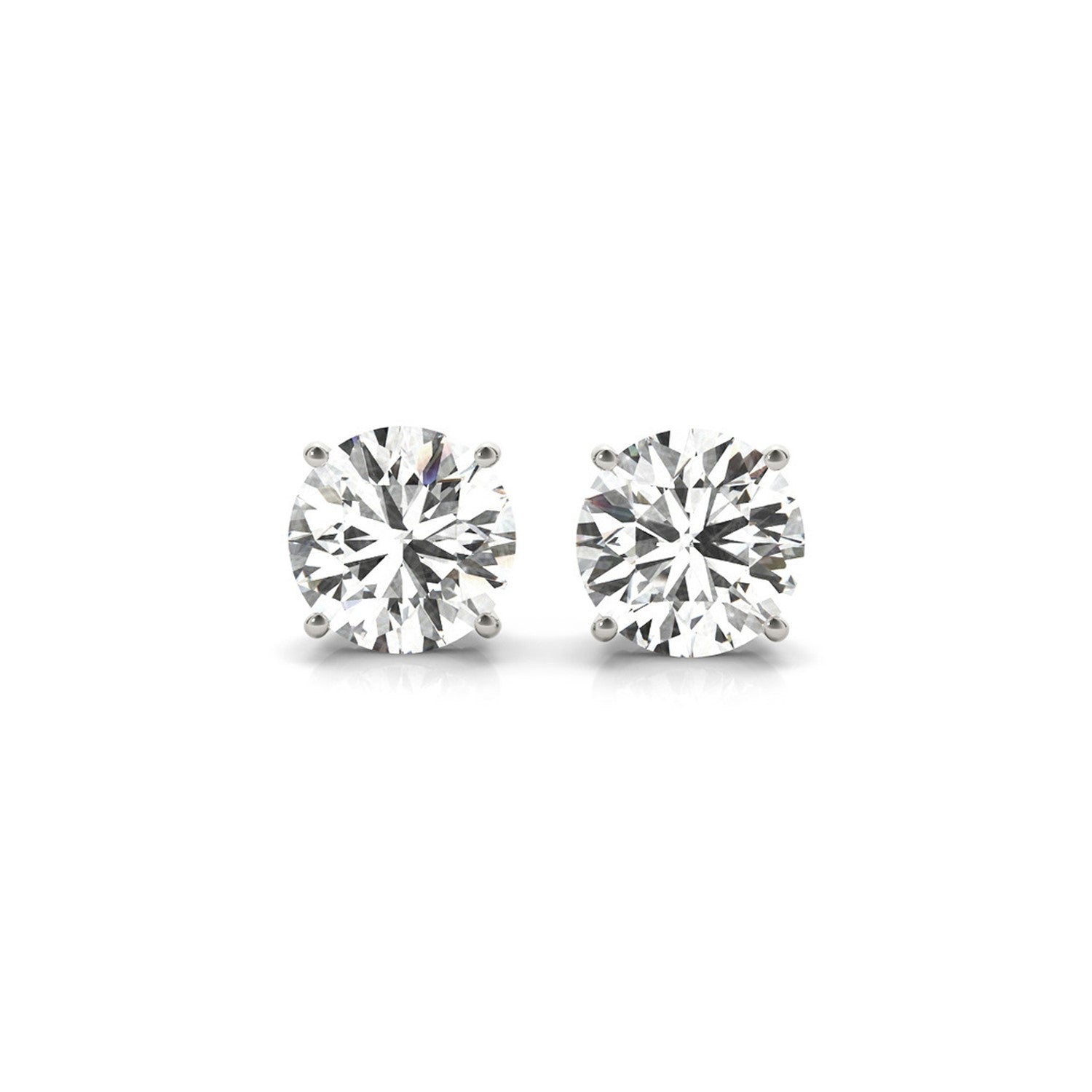 4 cttw Certified IGI Lab Grown Round Diamond Stud Earrings 14k White Gold (G/VS2) - The Best Accessory