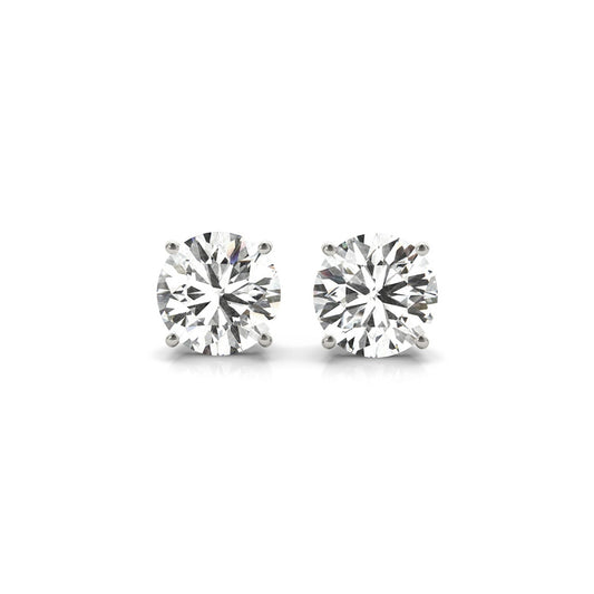 4 cttw Certified IGI Lab Grown Round Diamond Stud Earrings 14k White Gold (G/VS2) - The Best Accessory