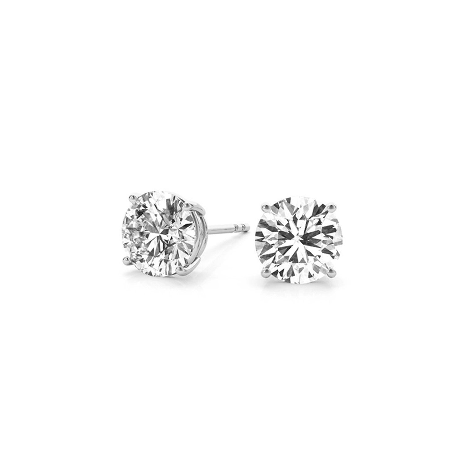 4 cttw Certified IGI Lab Grown Round Diamond Stud Earrings 14k White Gold (G/VS2) - The Best Accessory