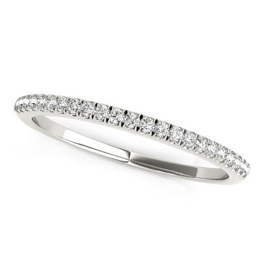 14k White Gold Scallop Style Setting Diamond Wedding Band (1/8 cttw) - The Best Accessory