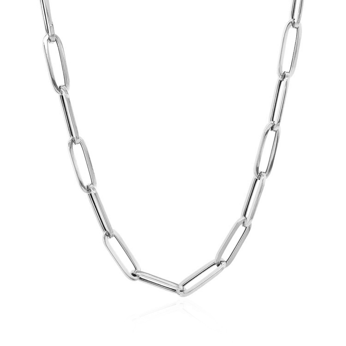 14k White Gold Bold Paperclip Chain (4.2 mm) - The Best Accessory