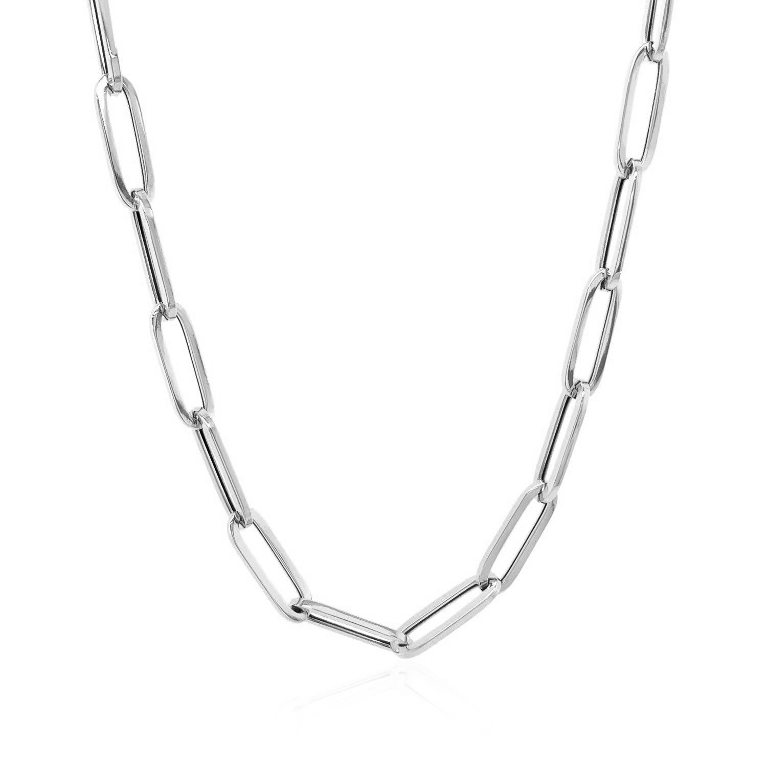14k White Gold Bold Paperclip Chain (4.2 mm) - The Best Accessory