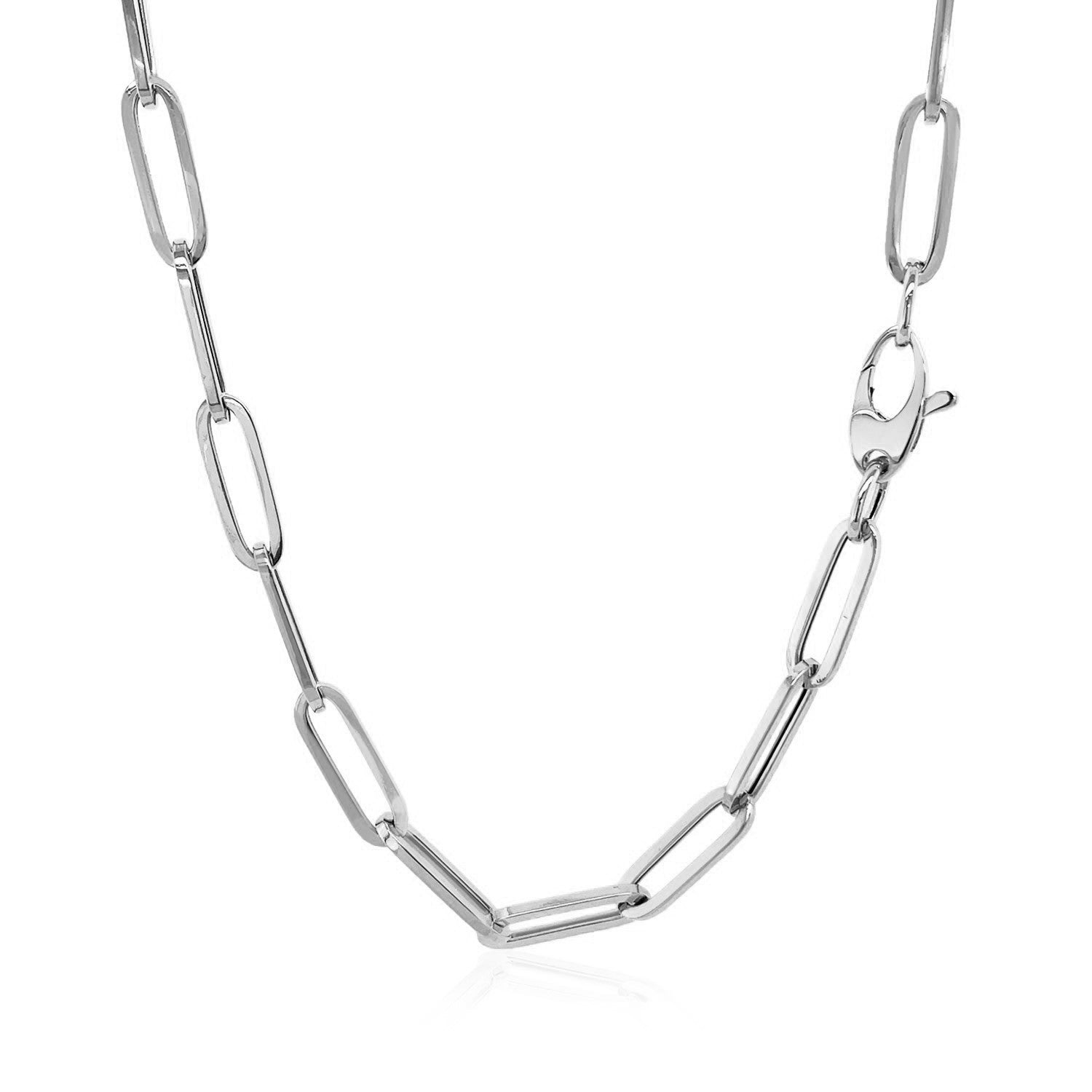 14k White Gold Bold Paperclip Chain (4.2 mm) - The Best Accessory