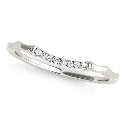 14k White Gold Wave Design Pave Set Diamond Wedding Ring (1/20 cttw) - The Best Accessory