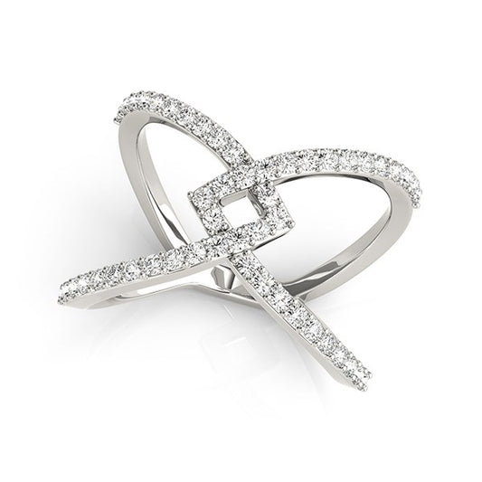 14k White Gold Fancy Entwined Design Diamond Ring (1/2 cttw) - The Best Accessory
