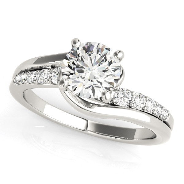14k White Gold Bypass Style Round Diamond Ring (1 1/4 cttw) - The Best Accessory