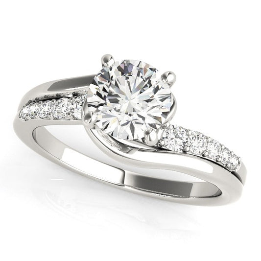 14k White Gold Bypass Style Round Diamond Ring (1 1/4 cttw) - The Best Accessory