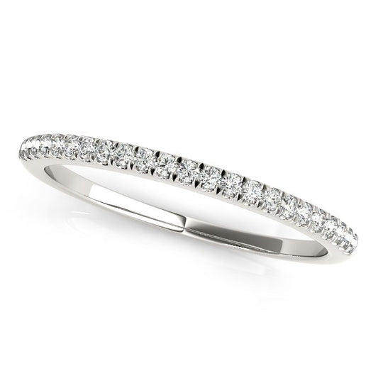 14k White Gold Diamond Pave Set Wedding Band (1/8 cttw) - The Best Accessory