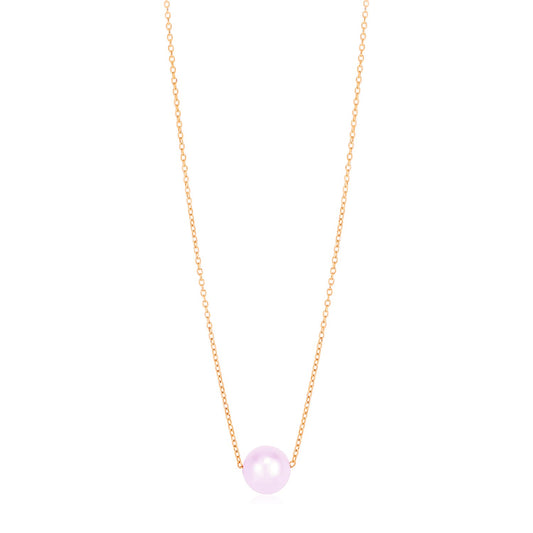 14k Rose Gold Pearl Solitaire Necklace - The Best Accessory