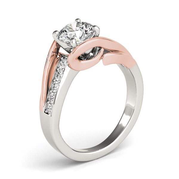 14k White And Rose Gold Bypass Shank Diamond Engagement Ring (1 1/8 cttw) - The Best Accessory