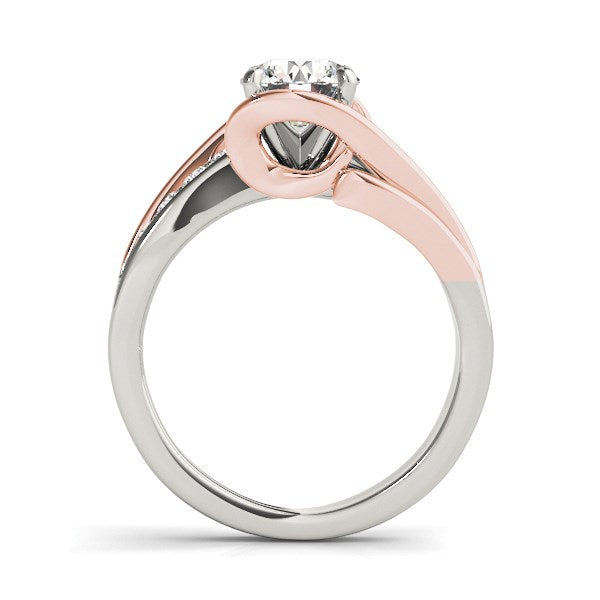 14k White And Rose Gold Bypass Shank Diamond Engagement Ring (1 1/8 cttw) - The Best Accessory
