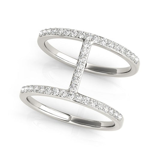 14k White Gold Dual Band Bridge Style Diamond Ring (3/8 cttw) - The Best Accessory