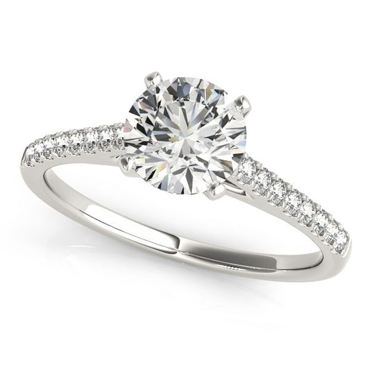 14k White Gold Pronged Round Diamond Engagement Ring (1 5/8 cttw) - The Best Accessory
