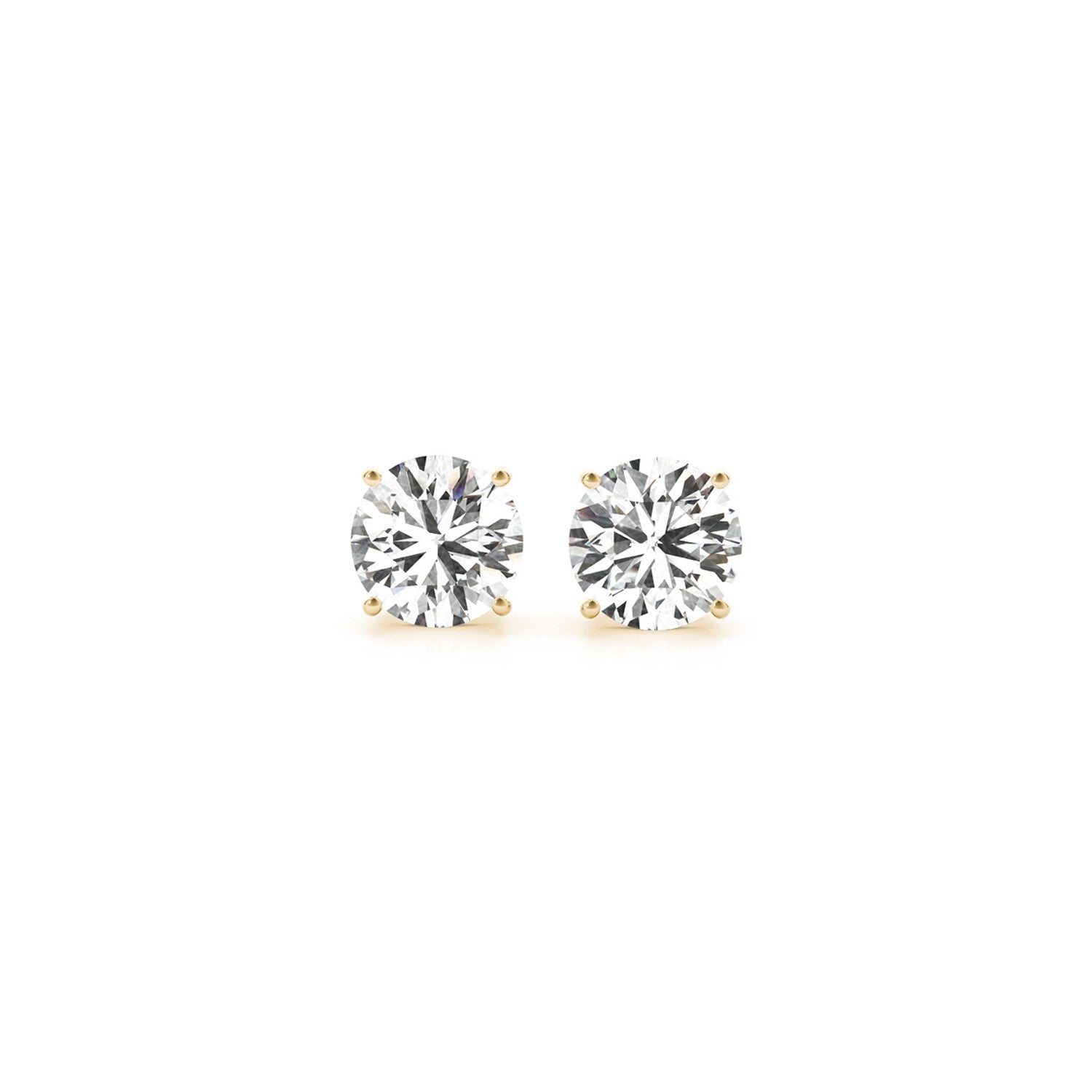 1 1/2 cttw Certified IGI Lab Grown Round Diamond Stud Earrings 14k Yellow Gold (G/VS2) - The Best Accessory