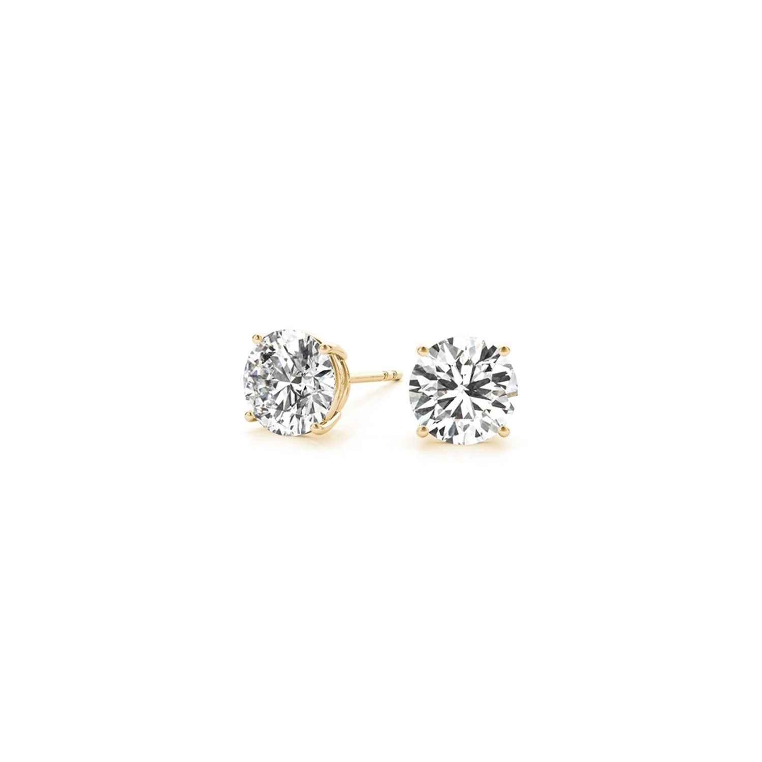 1 1/2 cttw Certified IGI Lab Grown Round Diamond Stud Earrings 14k Yellow Gold (G/VS2) - The Best Accessory