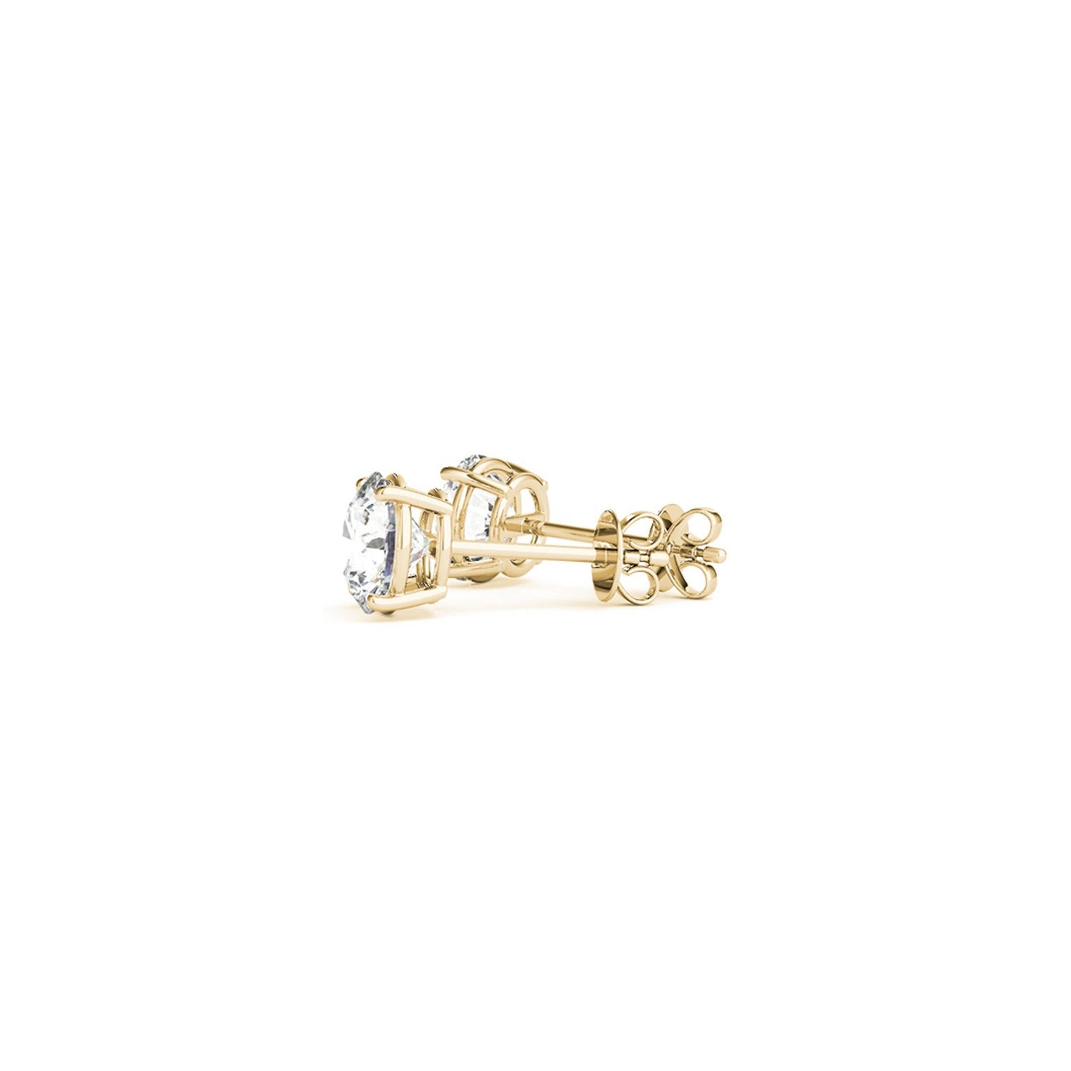 1 1/2 cttw Certified IGI Lab Grown Round Diamond Stud Earrings 14k Yellow Gold (G/VS2) - The Best Accessory