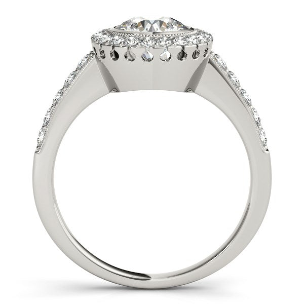14k White Gold Pave Style Diamond Engagement Ring (1 3/8 cttw) - The Best Accessory