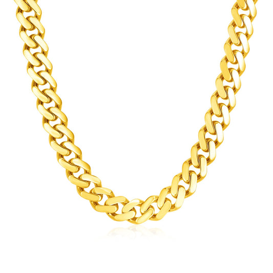 14k Yellow Gold Polished Miami Cuban Chain Necklace - The Best Accessory