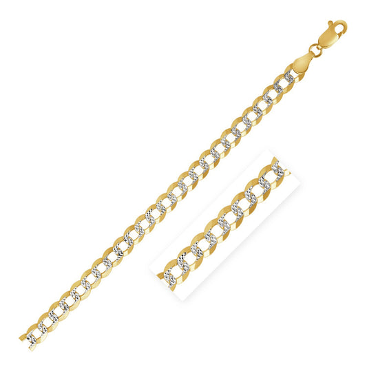 14k Two Tone Gold Pave Curb Chain (3.20 mm) - The Best Accessory