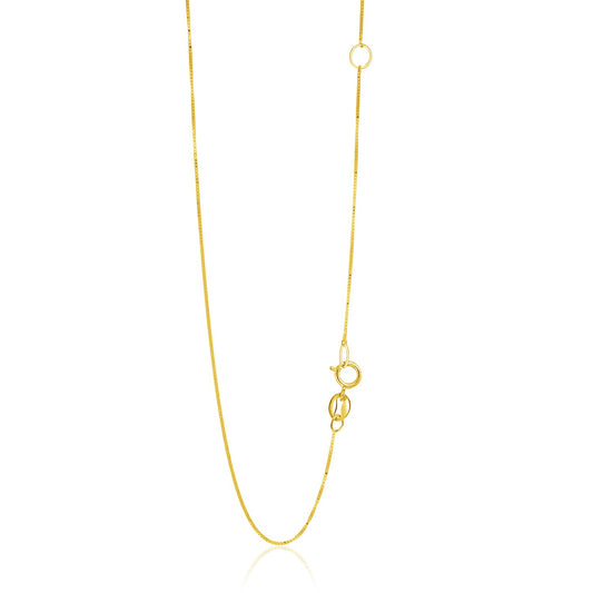 14k Yellow Gold Adjustable Box Chain (0.60 mm) - The Best Accessory