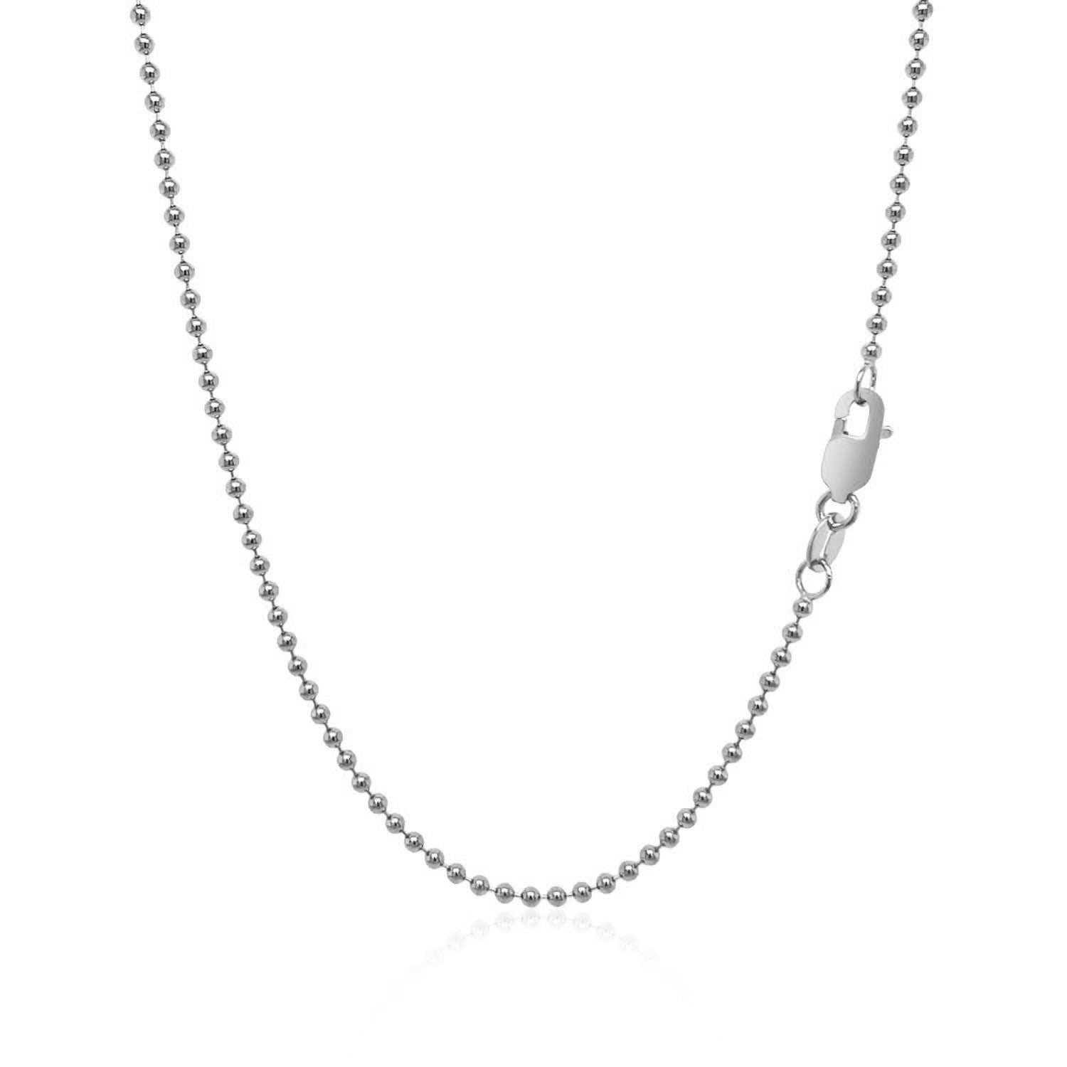 14k White Gold Bead Chain 1.5mm (1.50 mm) - The Best Accessory