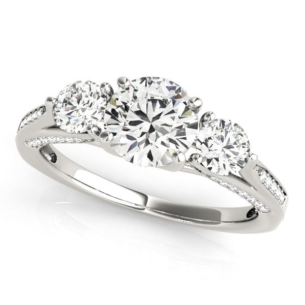 14k White Gold 3 Stone Style Round Diamond Engagement Ring (1 3/4 cttw) - The Best Accessory