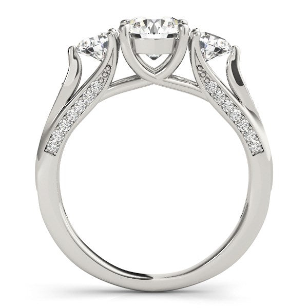 14k White Gold 3 Stone Style Round Diamond Engagement Ring (1 3/4 cttw) - The Best Accessory