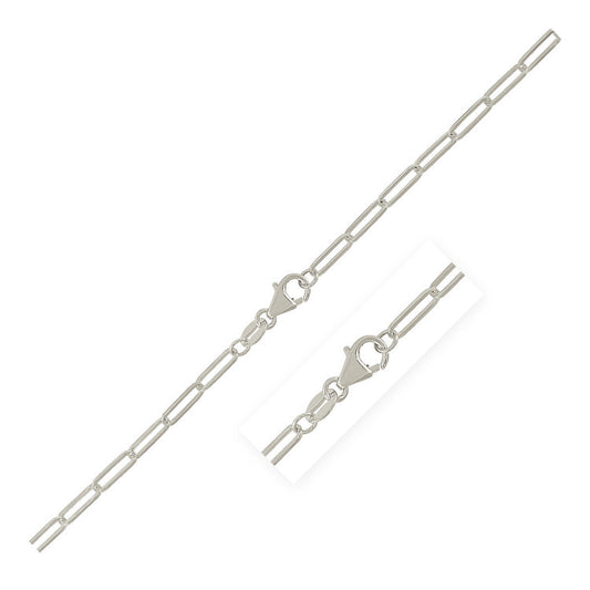 Sterling Silver Rhodium Plated Paperclip Chain (2.50 mm) - The Best Accessory