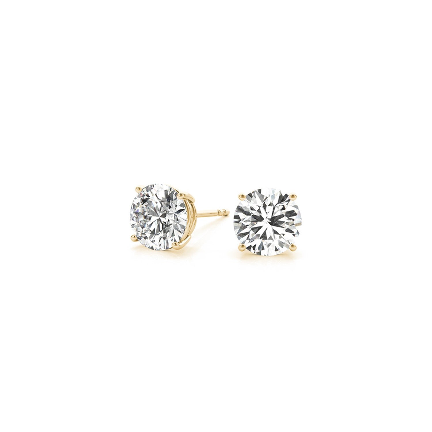 2 cttw Certified IGI Lab Grown Round Diamond Stud Earrings 14k Yellow Gold (G/VS2) - The Best Accessory