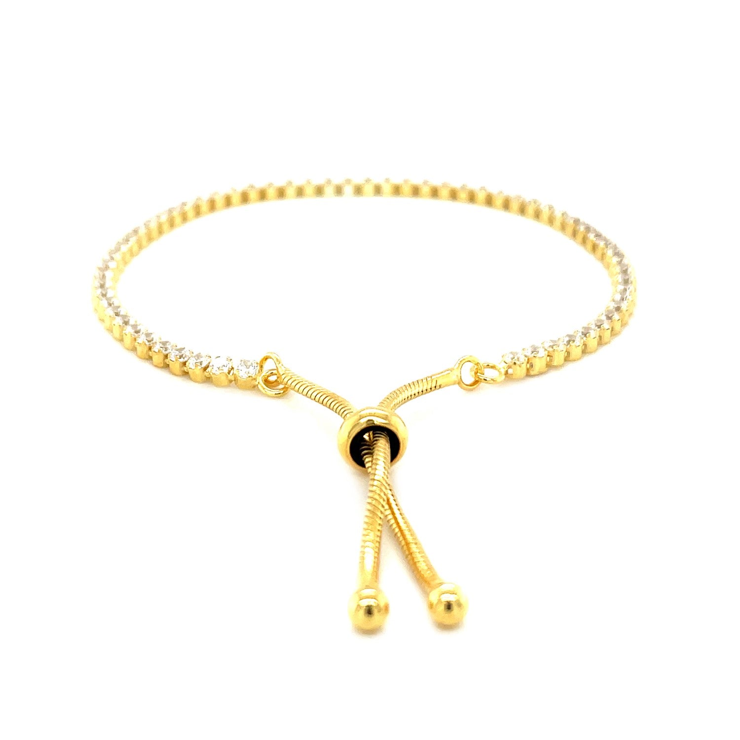 Adjustable Tennis Style Bracelet with Cubic Zirconia in Sterling Silver(5.10 mm) - The Best Accessory