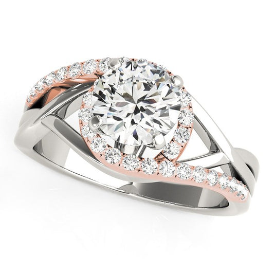 14k White And Rose Gold Bypass Diamond Engagement Ring (1 1/4 cttw) - The Best Accessory