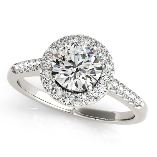 14k White Gold Halo Diamond Engagement Ring (1 3/8 cttw) - The Best Accessory