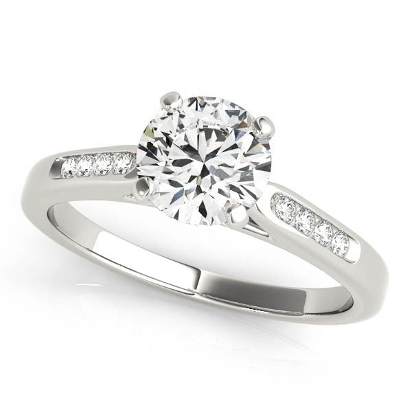 14k White Gold Single Row Diamond Engagement Ring (1 cttw) - The Best Accessory