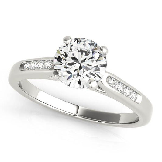 14k White Gold Single Row Diamond Engagement Ring (1 cttw) - The Best Accessory