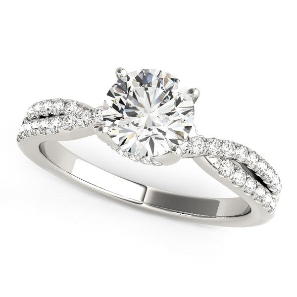 14k White Gold Fancy Prong Split Shank Diamond Engagement Ring (1 1/4 cttw) - The Best Accessory
