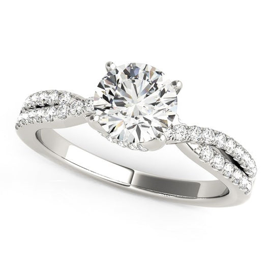 14k White Gold Fancy Prong Split Shank Diamond Engagement Ring (1 1/4 cttw) - The Best Accessory