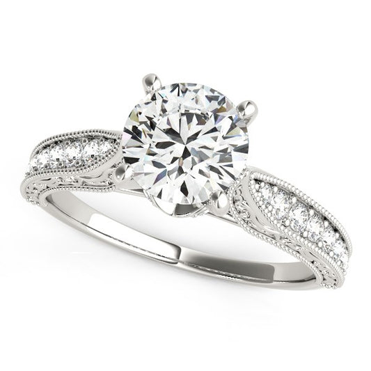 14k White Gold Antique Design Diamond Engagement Ring (1 5/8 cttw) - The Best Accessory