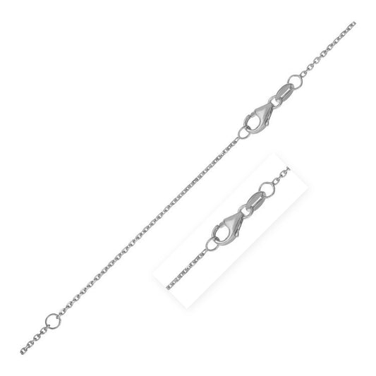 Double Extendable Diamond Cut Cable Chain in White Gold (0.87 mm) - The Best Accessory
