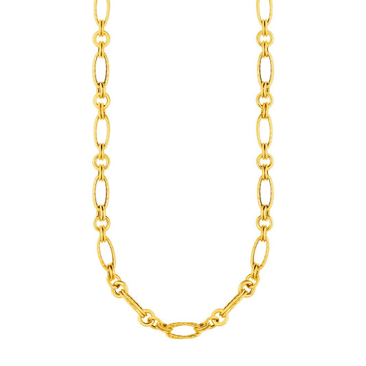 14k Yellow Gold Twisted and Polished Link Necklace - The Best Accessory