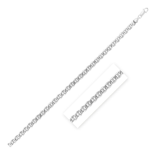 Sterling Silver Rhodium Plated Mariner Chain (6.00 mm) - The Best Accessory