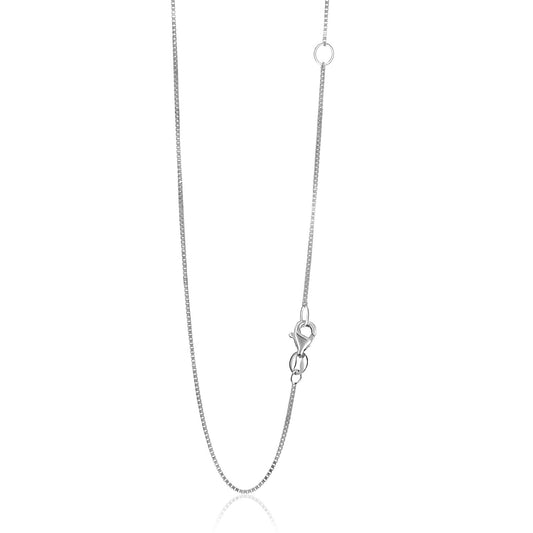 14k White Gold Adjustable Box Chain (0.80 mm) - The Best Accessory