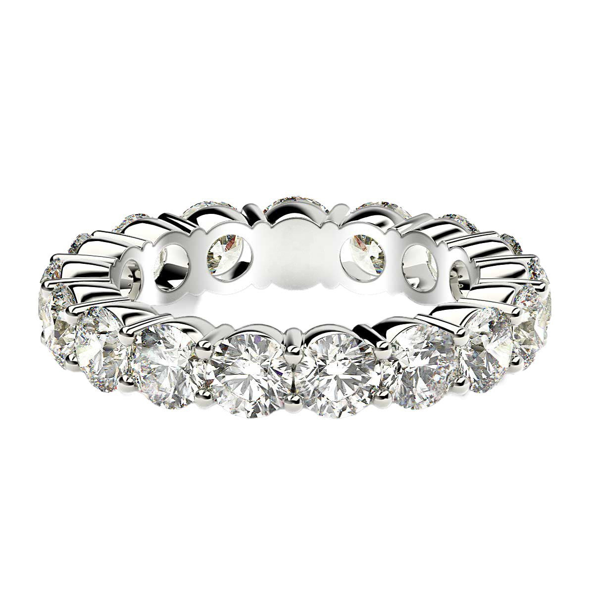 Round Cut Lab Grown Diamond Eternity Ring in 14k White Gold (3 cttw FG/VS2) - The Best Accessory