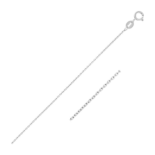 14k White Gold Oval Cable Link Chain (0.97 mm) - The Best Accessory