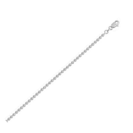 Moon Cut Bead Chain in 14k White Gold (2.50 mm) - The Best Accessory