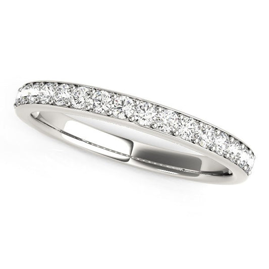 14k White Gold Prong Set Wedding Band with Diamonds (1/3 cttw) - The Best Accessory