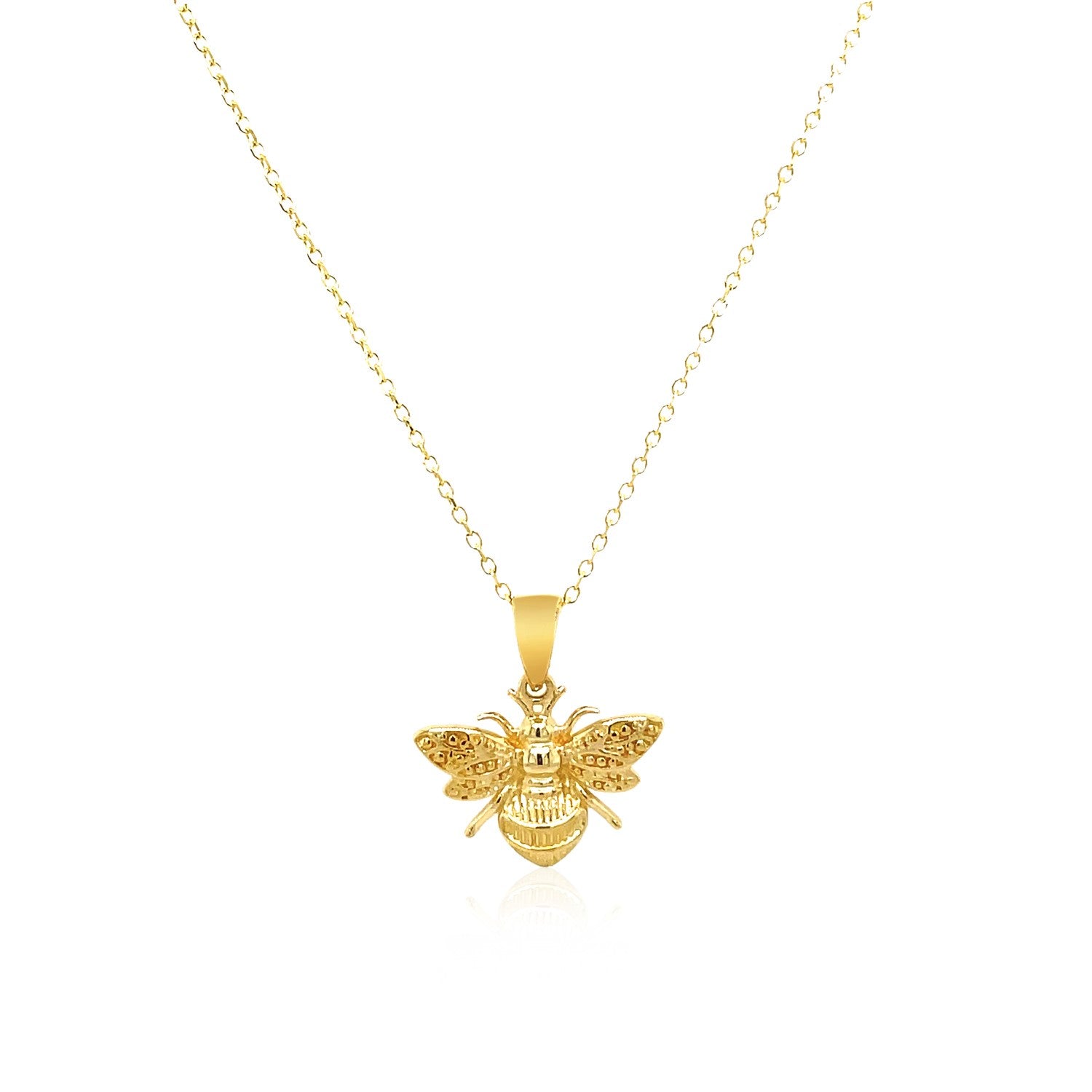 14K Yellow Gold Bee Necklace - The Best Accessory