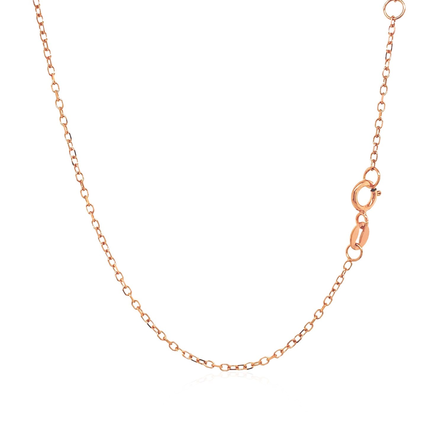 14k Rose Gold 17 inch Necklace with Round White Topaz - The Best Accessory